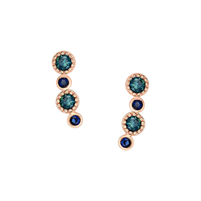 Gwen Sapphire Earrings (Teal & Blue)