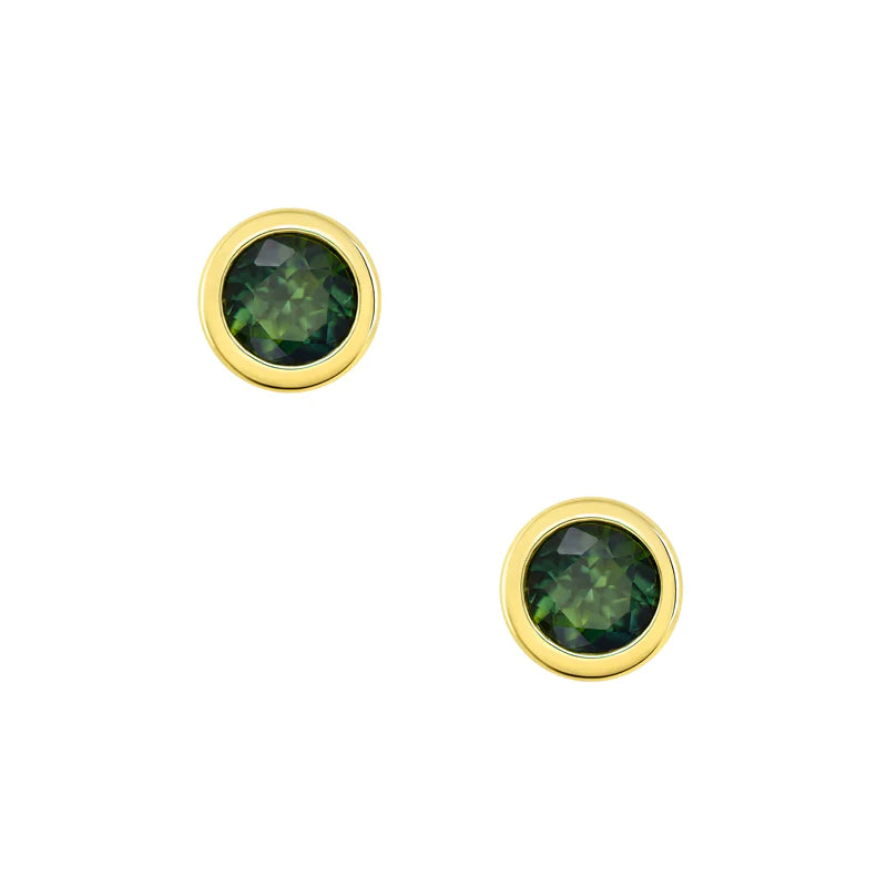 Adelia Round Sapphire Earrings