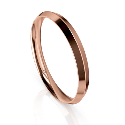 Knife Edge Comfort Fit Wedding Ring (AK) - Rose Gold