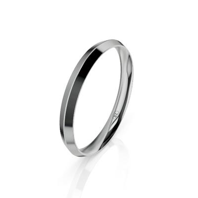 Knife Edge Comfort Fit Wedding Ring (AK) - White Gold