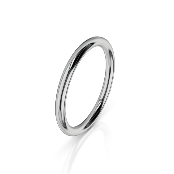 Full Round Comfort Fit Wedding Ring (AR) - White Gold