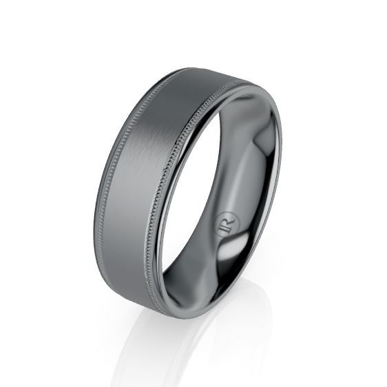 The Arthur Tantalum Milgrain Wedding Ring