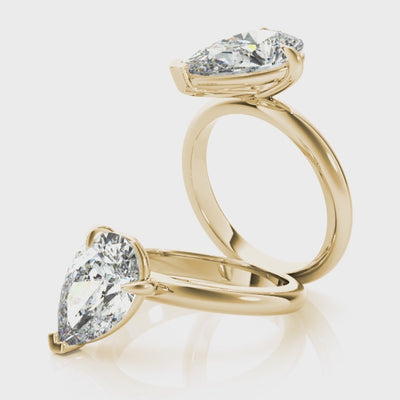 Lara Tilted Pear Diamond Engagement Ring Setting