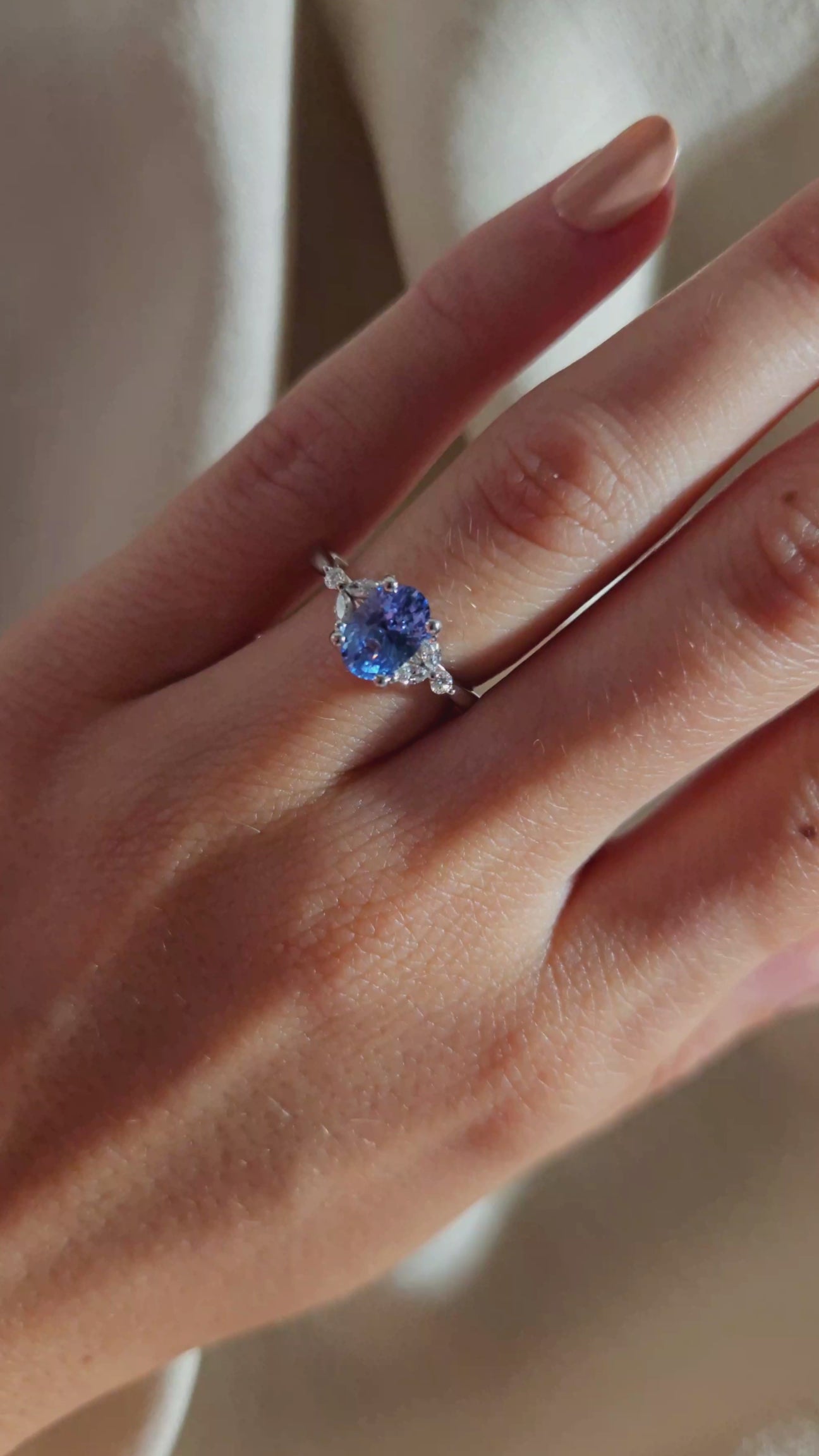 Blair Blue Oval Ceylon Australian Sapphire Engagement Ring