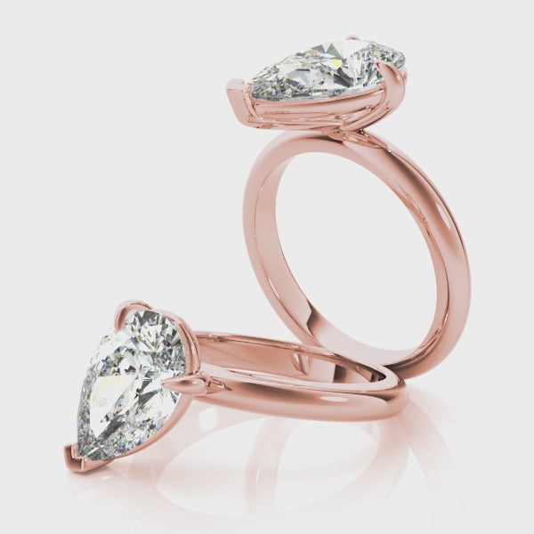 Lara Tilted Pear Diamond Engagement Ring Setting