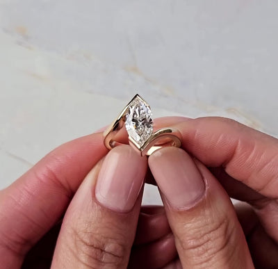 Meadow Marquise Half Bezel Engagement Ring Setting