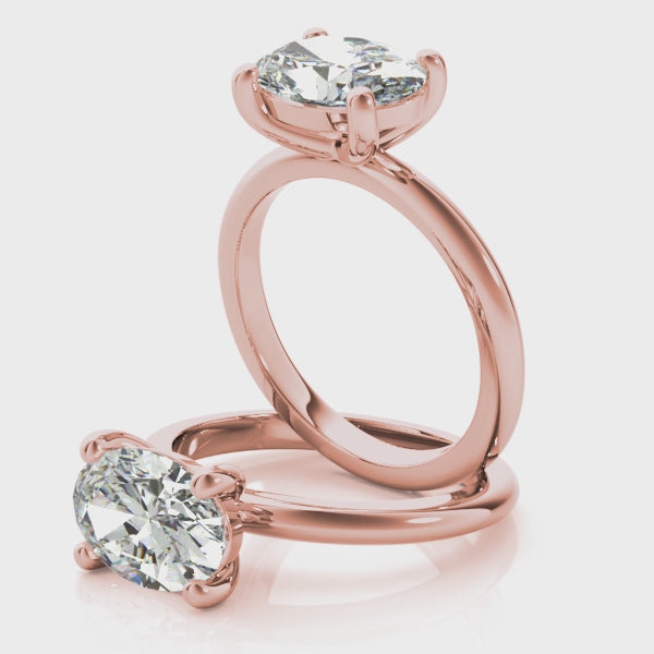 Lara East West Oval Diamond Engagement Ring Setting