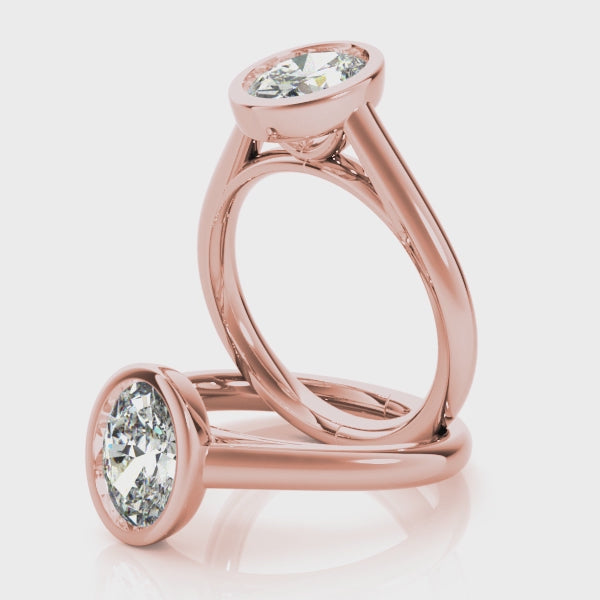 Oval Hannah Bezel Engagement Ring Setting