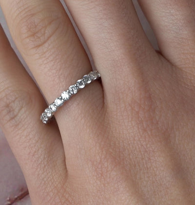 Half Charlene Women's Diamond Double Prong Wedding Ring