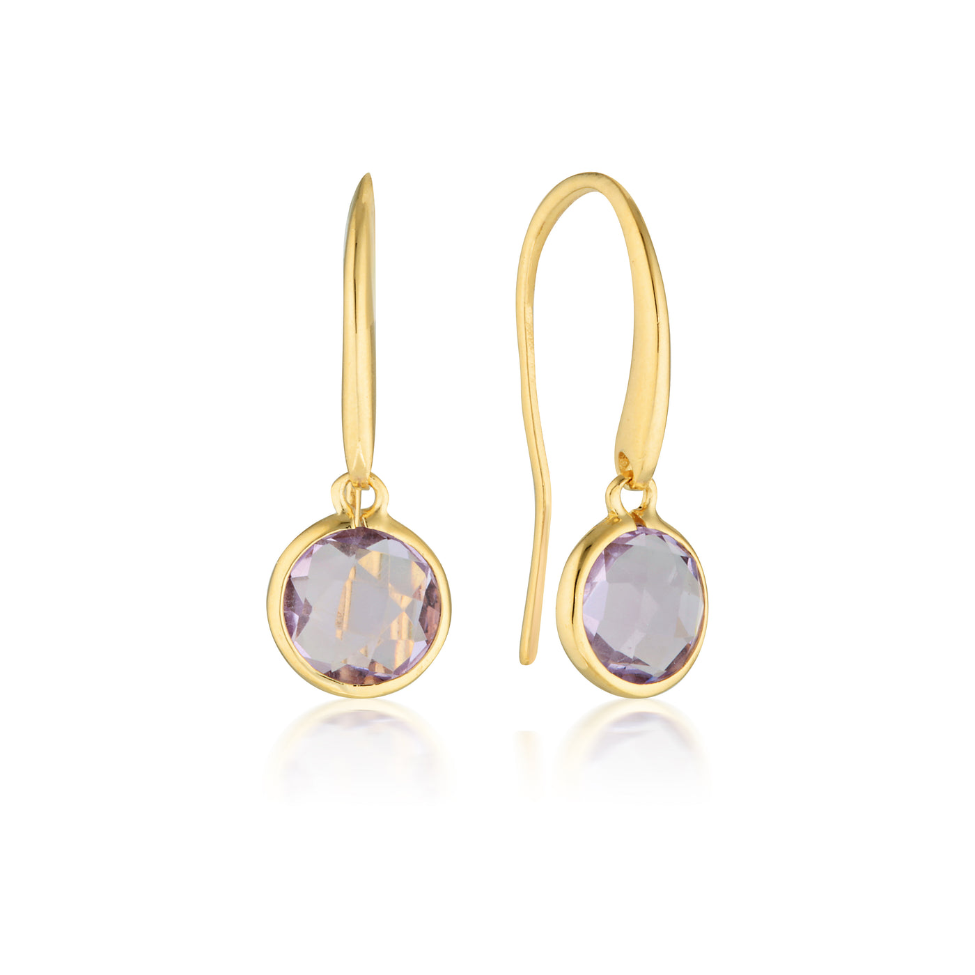 Georgini - Lucent Sterling Silver Amethyst Drop Earrings Small