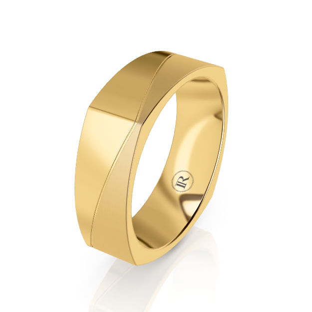 The Xander Yellow Gold Squared Wedding Ring