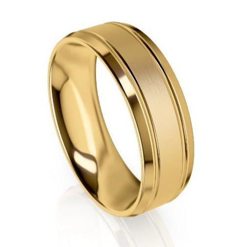 The Preston Yellow Gold Bevelled Edge Wedding Ring