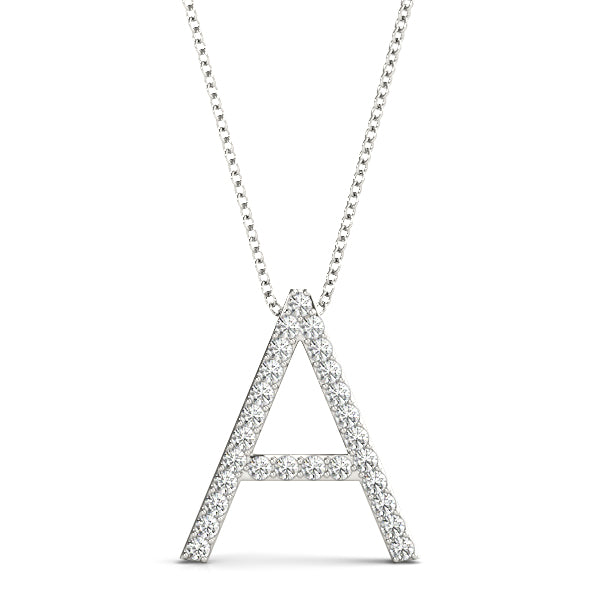 Petite Lab Diamond Initials Pendant & Chain A-F  (0.16ct -0.25ct TDW)