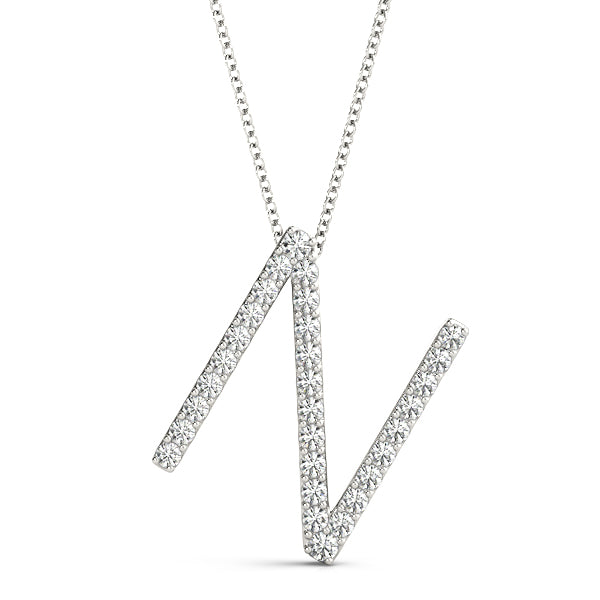 Petite Lab Diamond Pendant & Chain Initials N - T (0.10ct -0.20ct TDW)