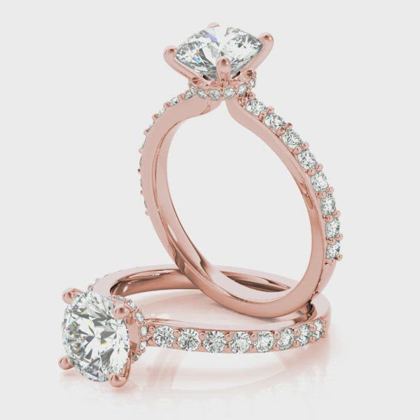 Allegra Round Diamond Bridge Engagement Ring Setting