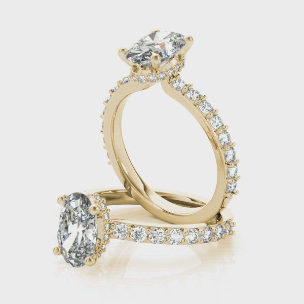 Allegra Oval Diamond Bridge Engagement Ring Setting