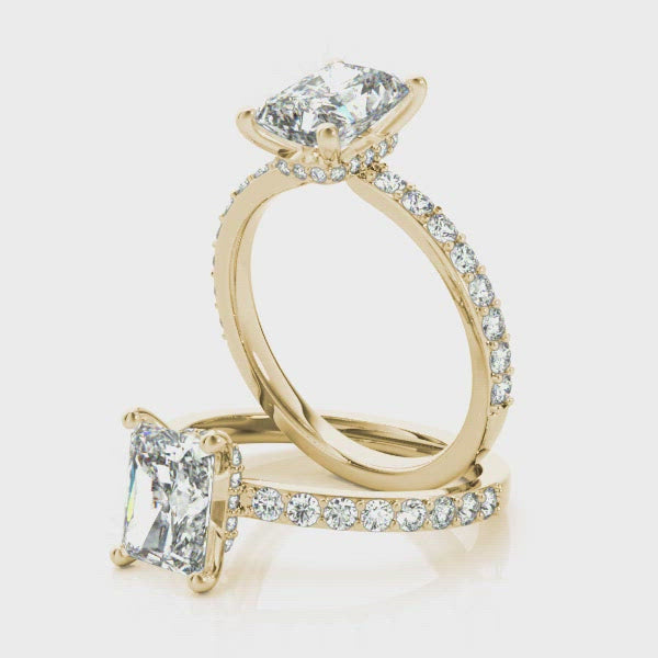 Allegra Radiant Cut Diamond Bridge Engagement Ring Setting