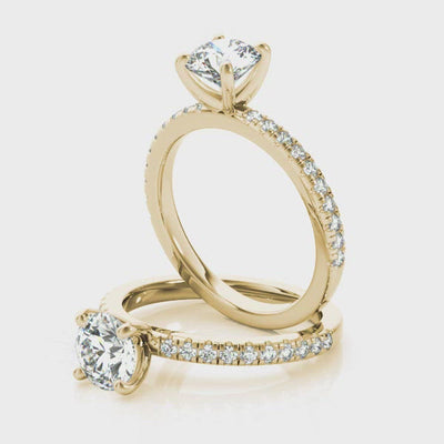 Alyssa V-Prong Round Diamond Engagement Ring Setting