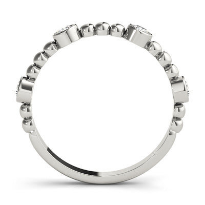 Bead & Bezel Women's Diamond Stacker Wedding Ring