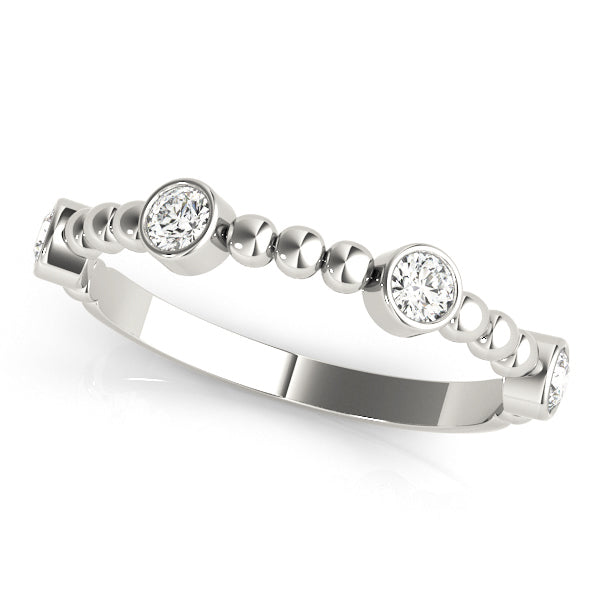 Bead & Bezel Women's Diamond Stacker Wedding Ring