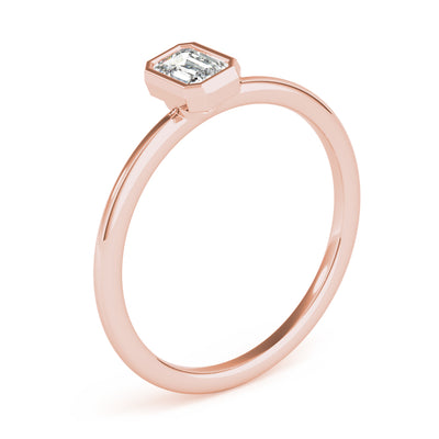 Emerald Cut Bezel Set Women's Diamond Stacker Ring