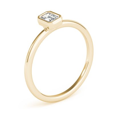 Emerald Cut Bezel Set Women's Diamond Stacker Ring