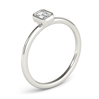 Emerald Cut Bezel Set Women's Diamond Stacker Ring