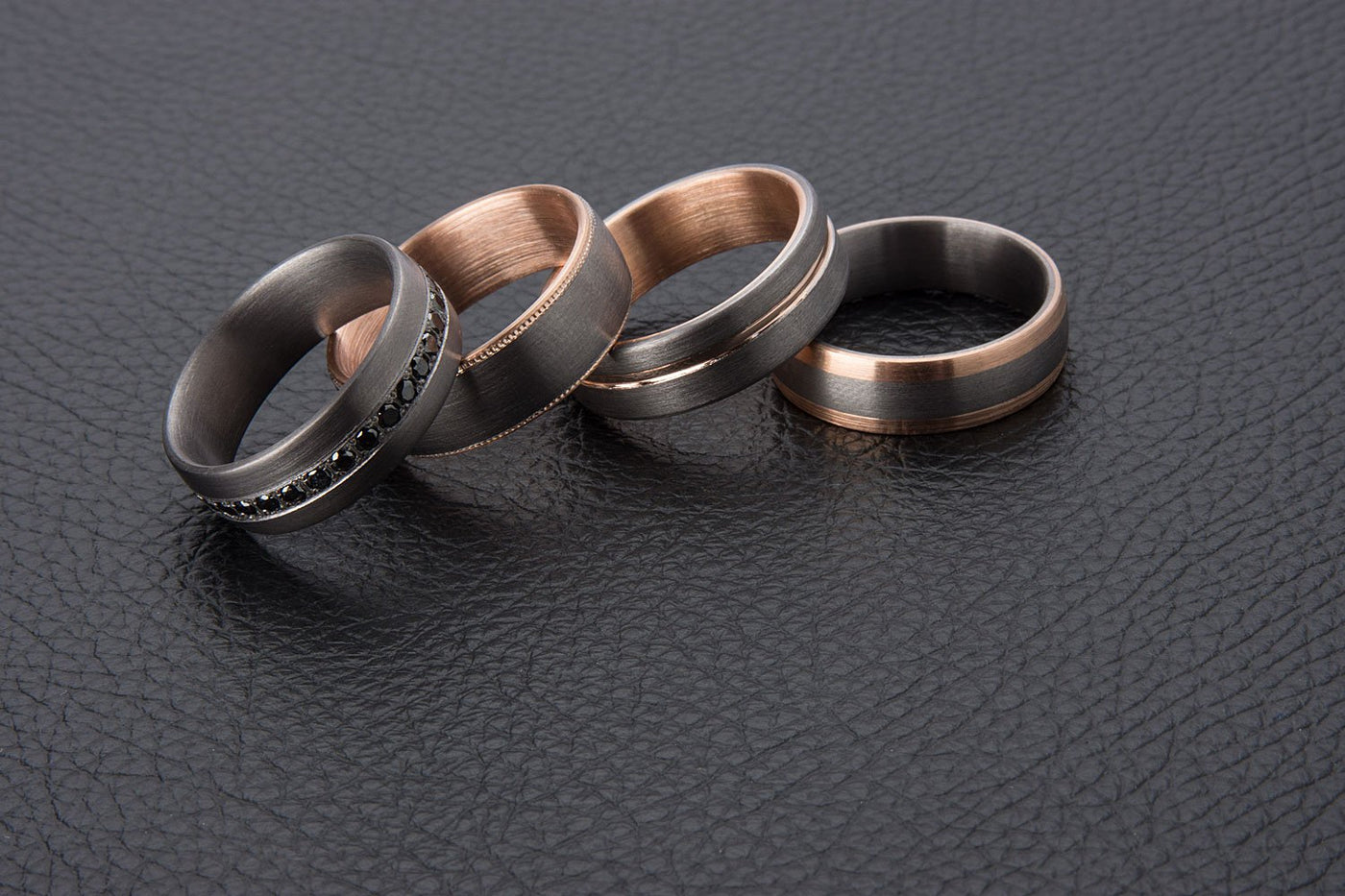 Tantalum and Black Diamond Wedding Ring