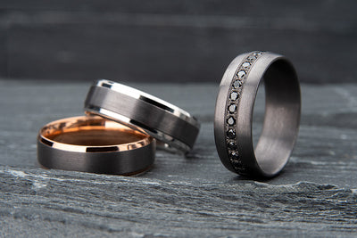 Gold and Tantalum Centered Wedding Ring