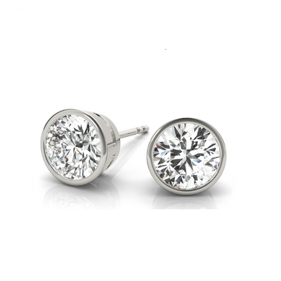 Elba Bezel Round Lab Grown Diamond Studs