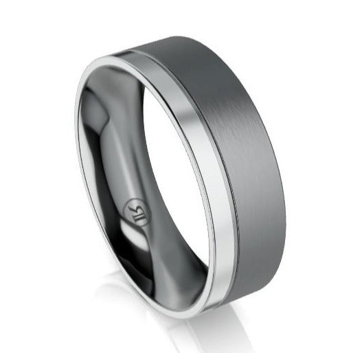 The Lawrence Tantalum and Platinum Wedding Ring