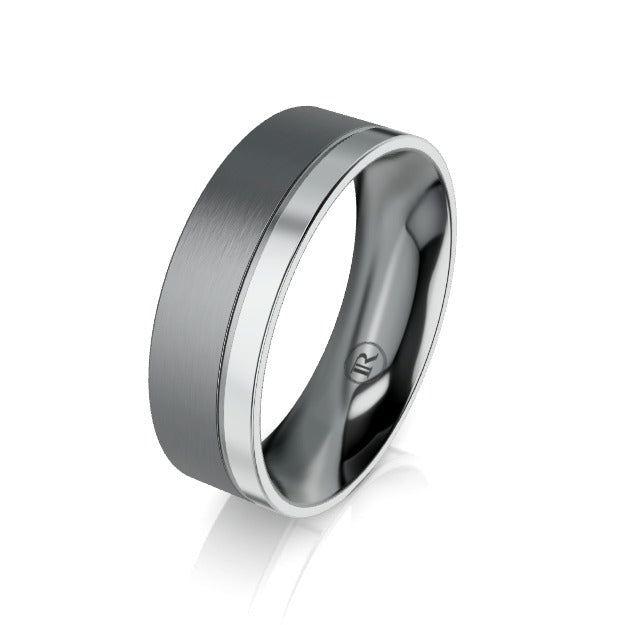 The Lawrence Tantalum and Platinum Wedding Ring