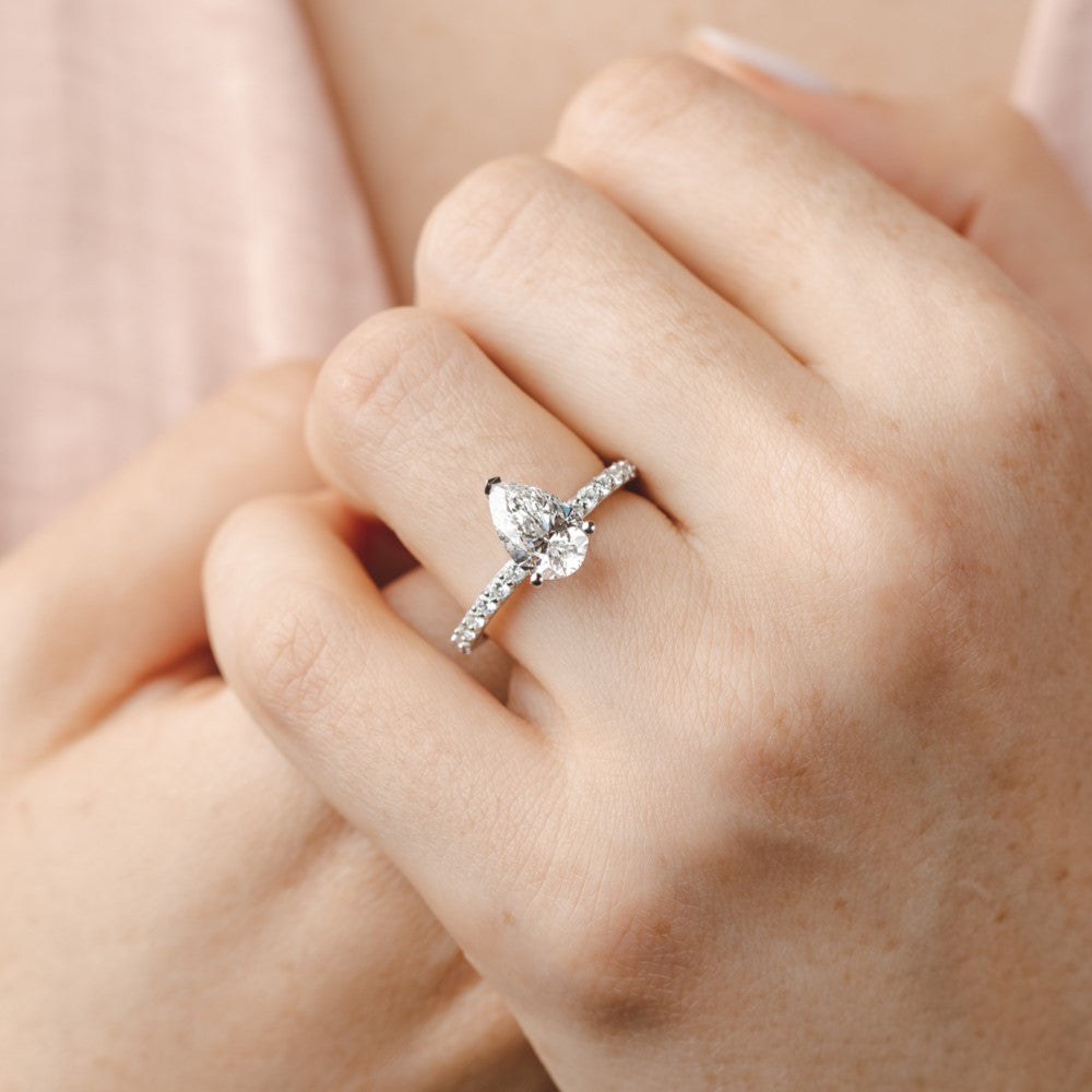 Alyssa Pear Diamond Engagement Ring Setting