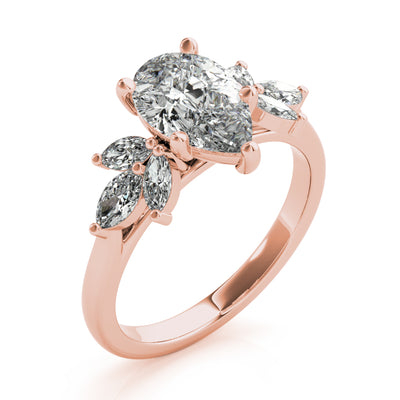 April Pear Shaped Diamond Engagement Ring Setting