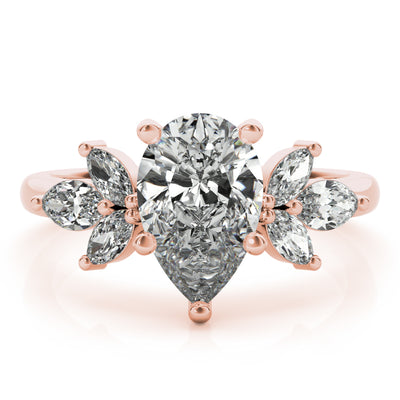 April Pear Shaped Diamond Engagement Ring Setting