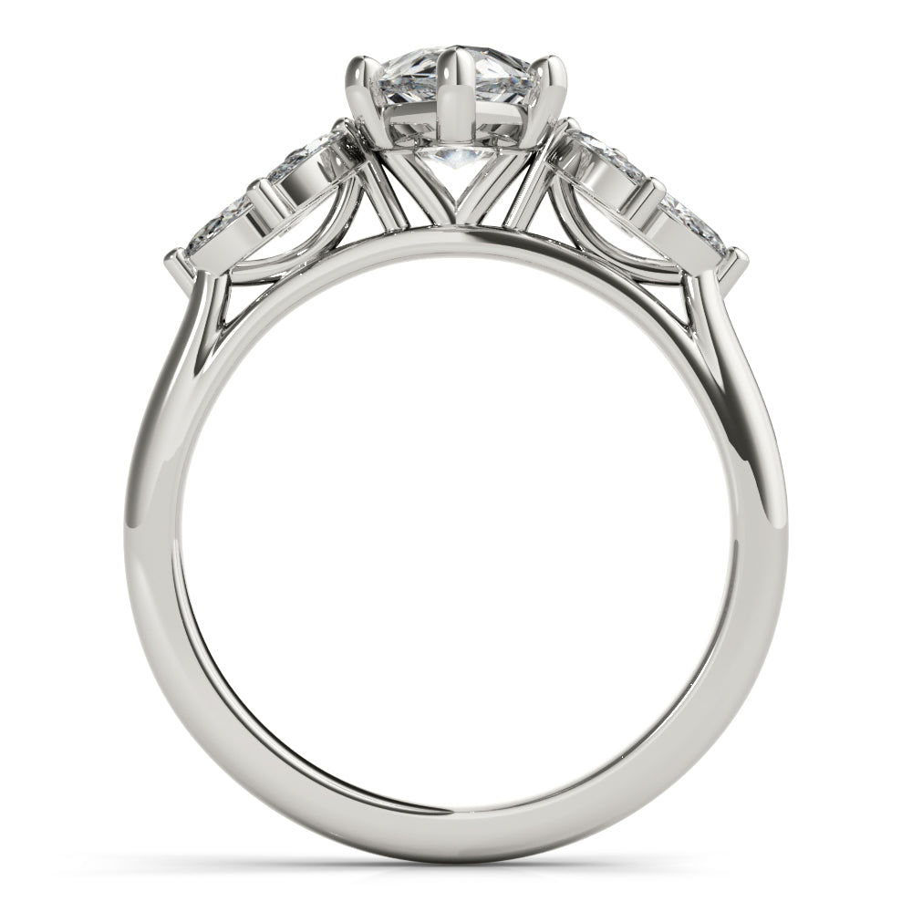 April Pear Shaped Diamond Engagement Ring Setting