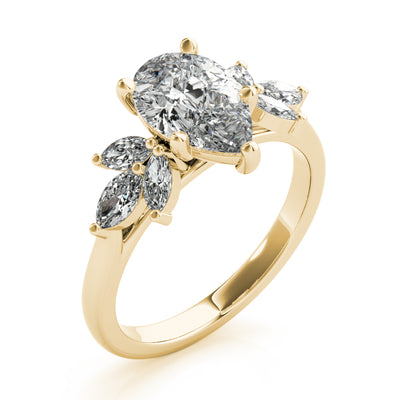 April Pear Shaped Diamond Engagement Ring Setting