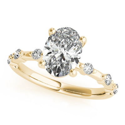 Dottie Oval Diamond Engagement Ring Setting (without Hidden Halo)