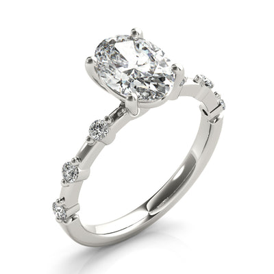 Dottie Oval Diamond Engagement Ring Setting (without Hidden Halo)