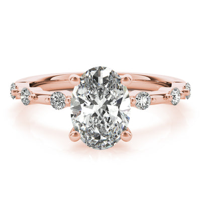 Dottie Oval Diamond Engagement Ring Setting (without Hidden Halo)