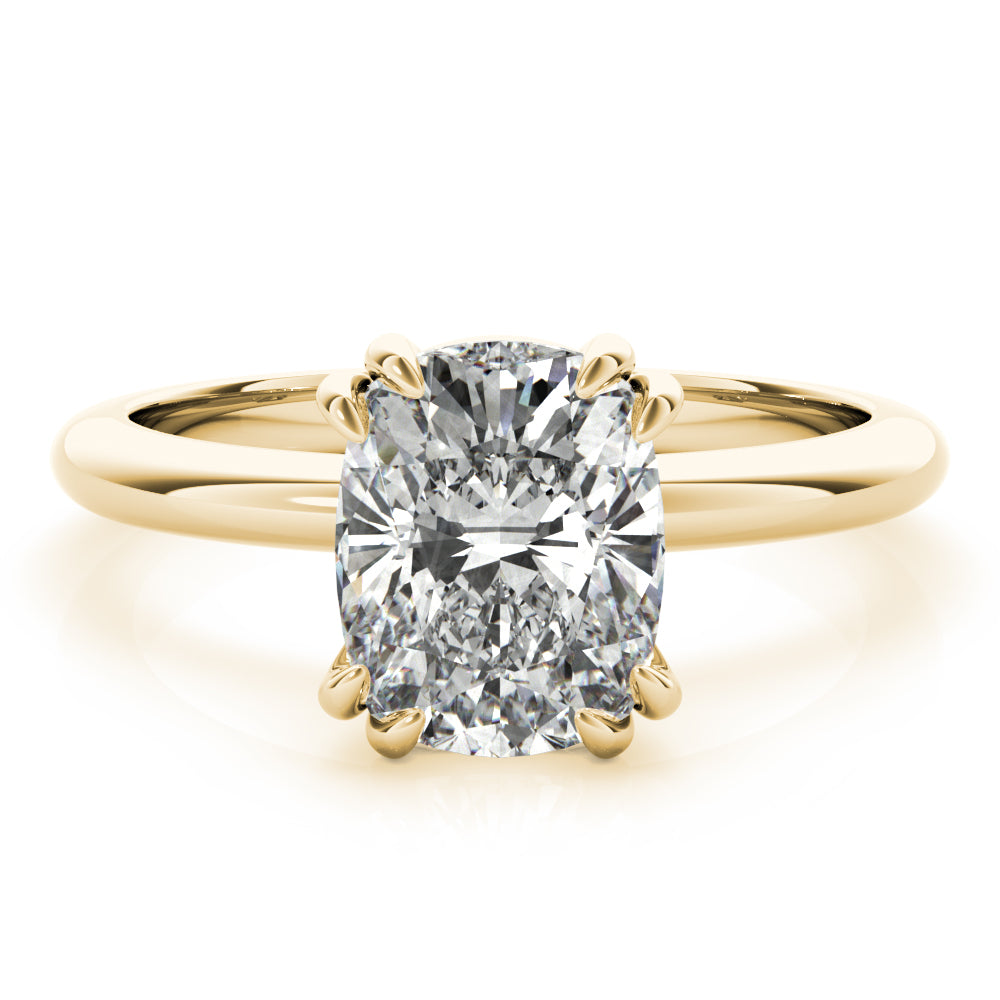 Lara Cushion Double Claw Diamond Engagement Ring Setting