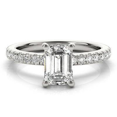 Alyssa Emerald Diamond Engagement Ring Setting