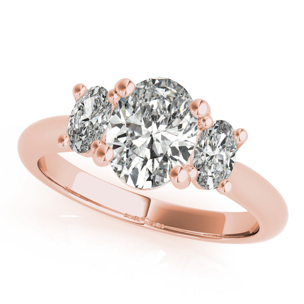 Charlotte Oval Trilogy Diamond Engagement Ring Setting