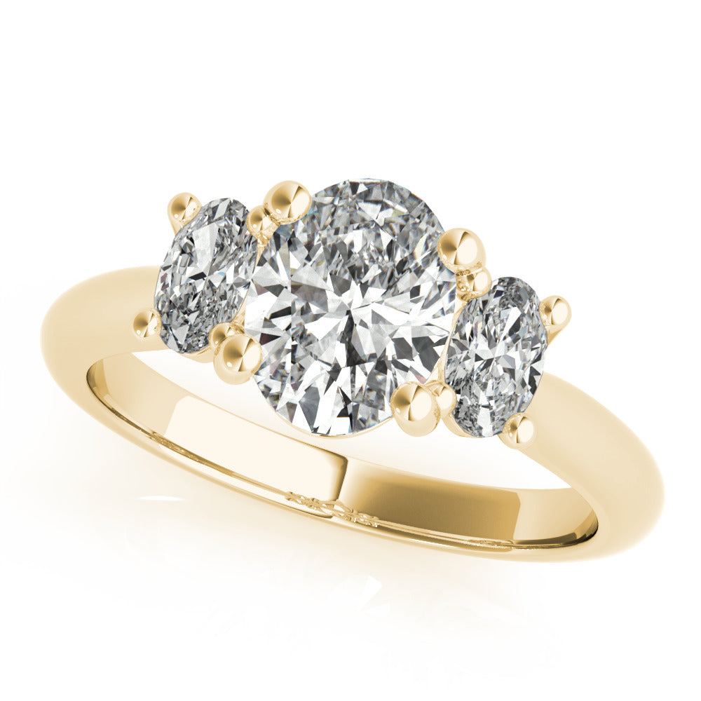 Charlotte Oval Trilogy Diamond Engagement Ring Setting