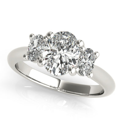 Charlotte Oval Trilogy Diamond Engagement Ring Setting