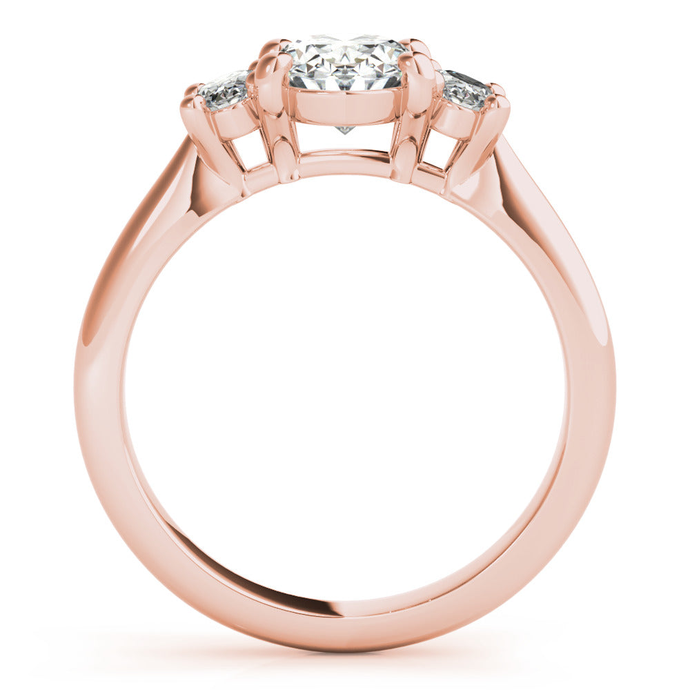 Charlotte Oval Trilogy Diamond Engagement Ring Setting