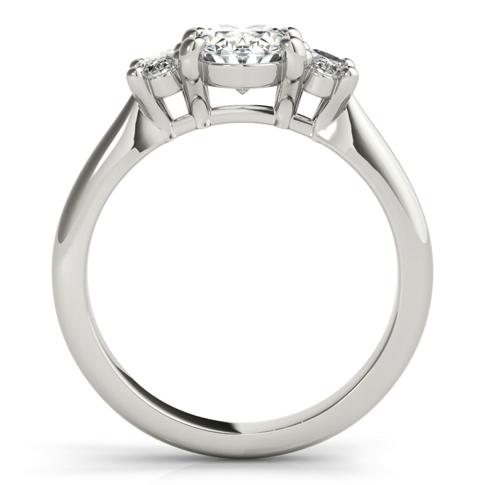 Charlotte Oval Trilogy Diamond Engagement Ring Setting