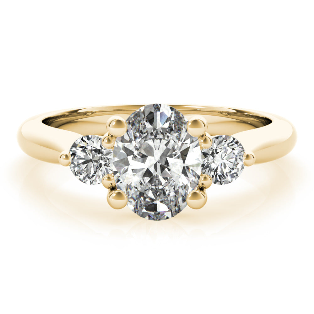 Charlotte Oval and Round Diamond Engagement Ring Setting