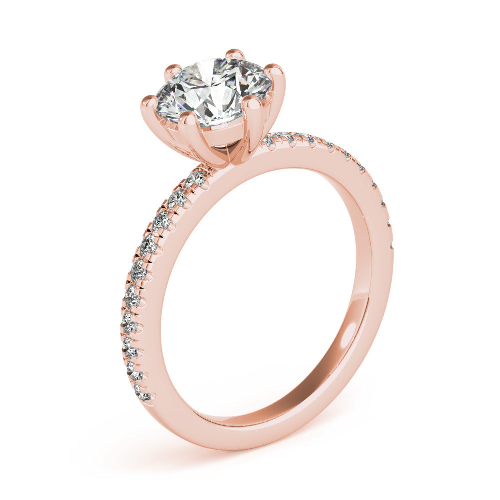 Alyssa 6-Prong Round Diamond Engagement Ring Setting (without Hidden Halo)