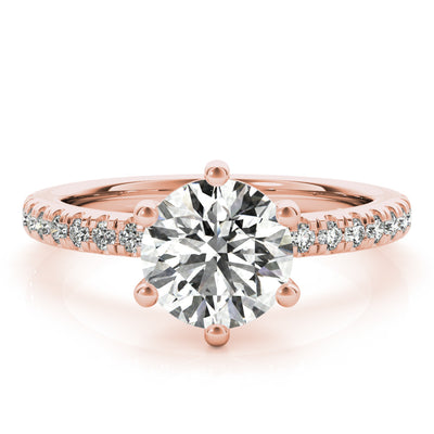 Alyssa 6-Prong Round Diamond Engagement Ring Setting (without Hidden Halo)